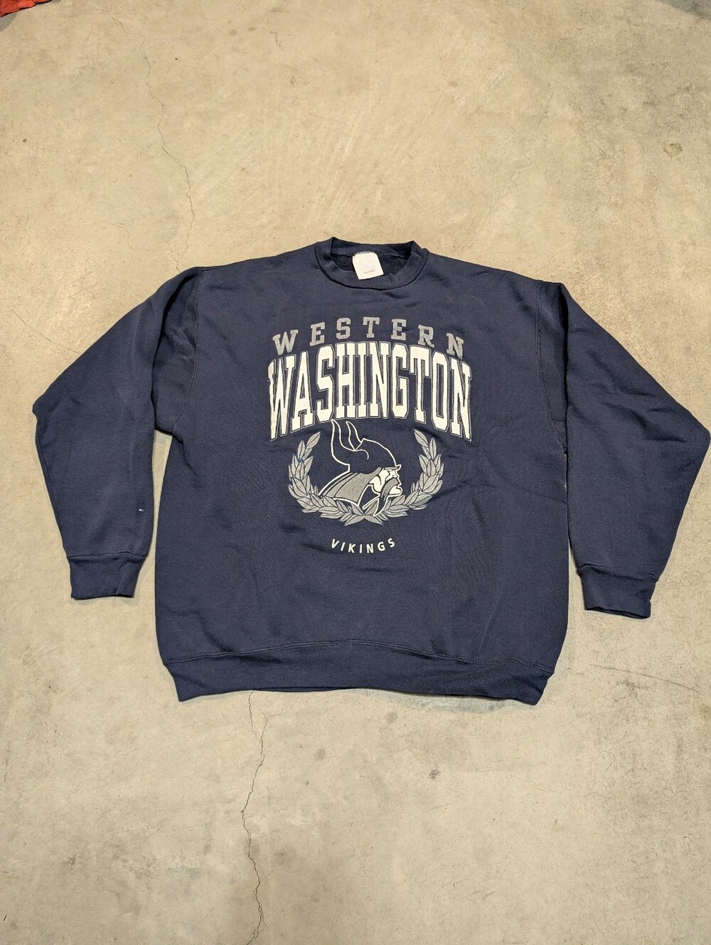 VTG 90s Tultex Western Washington Vikings Sweatshirt Mens XL Navy